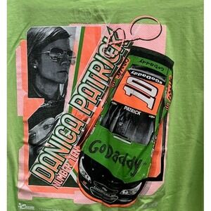 NASCAR Danica Patrick Number 10 Stewart-Haas Racing Lime Green T-Shirt Chase 2XL